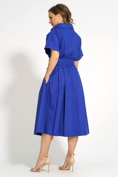 Платье с коротким рукавом и отрезной линией талии Медея и К 2145 василек - фото 8