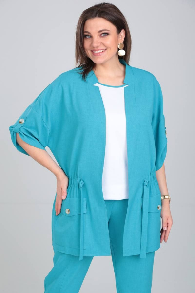 Брюки, джемпер, кардиган Karina deLux M-1094 бирюза - фото 4