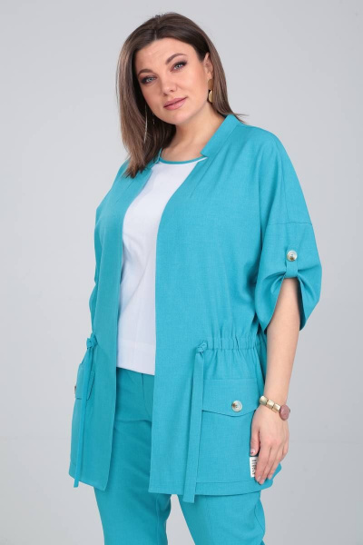 Брюки, джемпер, кардиган Karina deLux M-1094 бирюза - фото 3