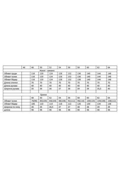 Костюм брючный из вискозы: жакет и зауженные брюки Andina 917 белый+индиго - фото 4
