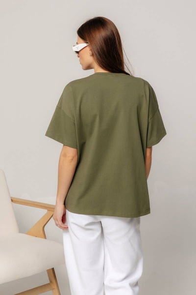 Майка из мягкого вискозного трикотажа прямого кроя Romgil 700ЛХТЗ светлый_хаки - фото 2
