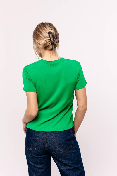 Майка из мягкого вискозного трикотажа прямого кроя Romgil 812ЛВТЗ зеленый - фото 2