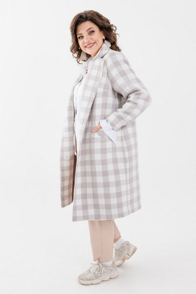 Пальто Anelli 1249 бежевая_клетка - фото 2