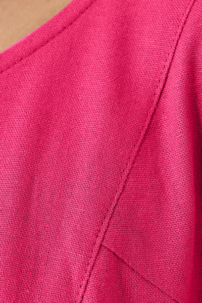 Платье из лен и текстиля с коротким рукавом и длиной 115 см Панда 140080w фуксия - фото 4