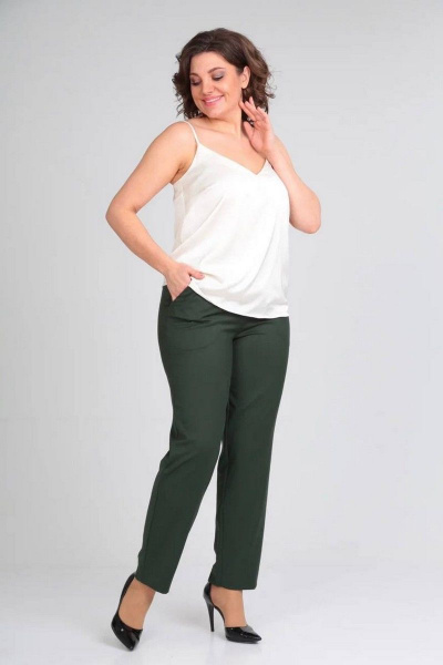 Белый шелковый топ армани с нагрудными вытачками Takka Plus 22-153/5 белый - фото 3