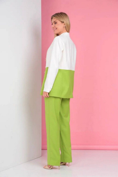 Брюки, жакет Takka Plus 23-178 молоко+лайм - фото 4