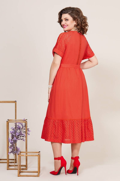 Летнее платье из хлопка с воланами и разрезами Mira Fashion 5238-2 - фото 2