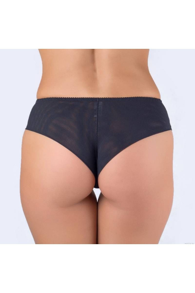 Трусы из эластичного полотна-сетки с вышивкой Verally 1068-1 черный - фото 2