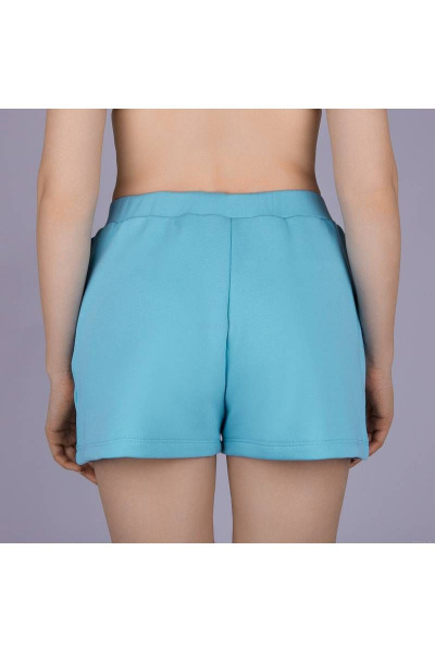 Круглогодичные голубые футерные шорты с карманами и высокой посадкой Verally 468-1 тиффани - фото 2