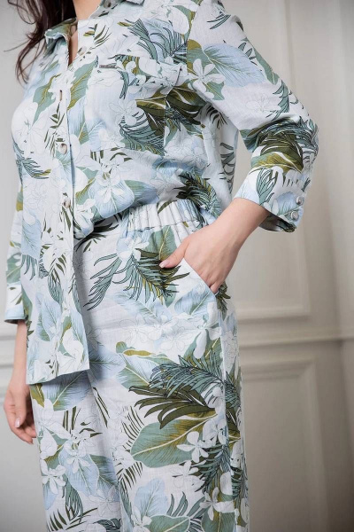 Брюки, рубашка Daloria 9192 белый-зеленый - фото 8