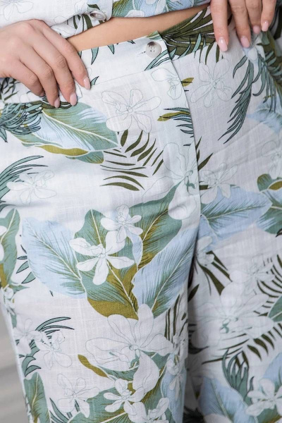 Брюки, рубашка Daloria 9192 белый-зеленый - фото 7