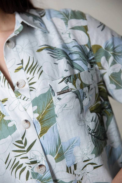 Брюки, рубашка Daloria 9192 белый-зеленый - фото 3