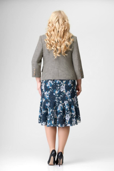 Жакет полуприлегающего силуэта в клетку с лацканами Slaviaelit 519 - фото 2