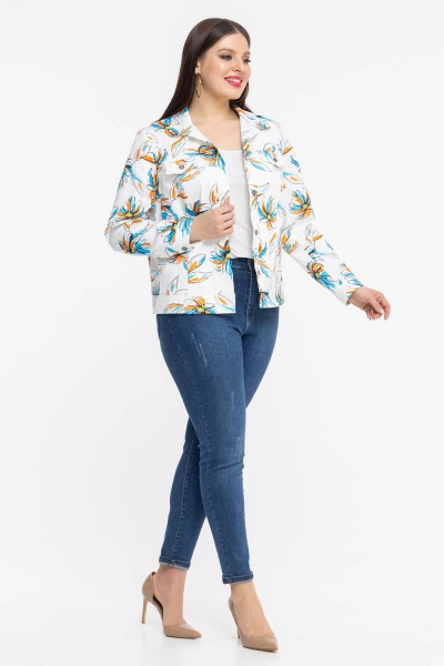 Джинсовый жакет с рельефами и накладными карманами Avila 0767 голубой - фото 5