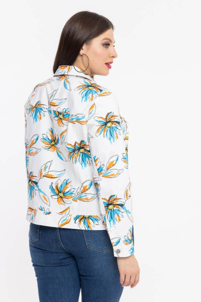 Джинсовый жакет с рельефами и накладными карманами Avila 0767 голубой - фото 2