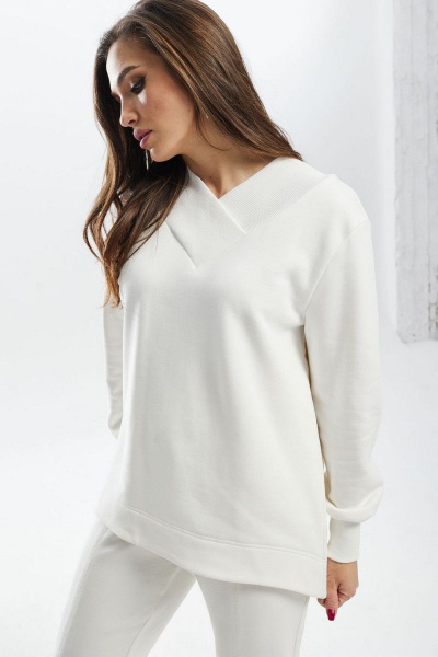 Брюки и джемпер из хлопка в стиле на каждый день Mislana С894 белый - фото 3