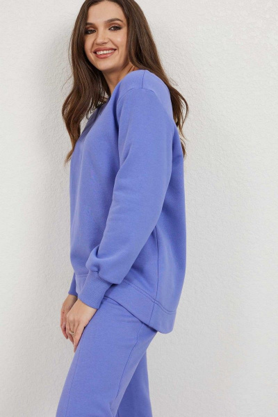 Брюки и джемпер свободного облегания из трикотажа на каждый день Mislana С894 лаванда - фото 3