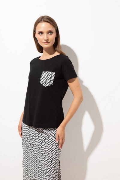 Джемпер с накладным карманом из хлопка и трикотажа, полуприлегающий Femme & Devur 30732 1.3F(170) - фото 1