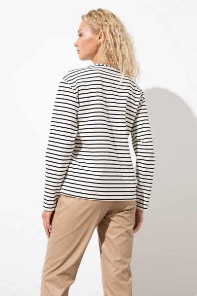 Джемпер полосатый с карманом из эко-кожи Femme & Devur 30702 1.55F(170) - фото 3