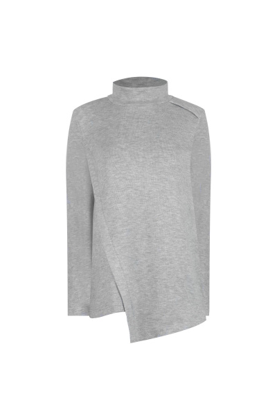 Джемпер серый из вискозы и трикотажа в свободном стиле Elema 2К-12315-1-170 серый - фото 1