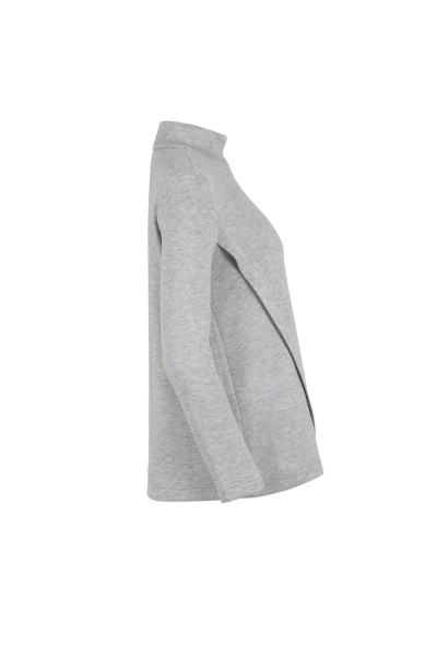 Джемпер серый из вискозы и трикотажа в свободном стиле Elema 2К-12315-1-170 серый - фото 2
