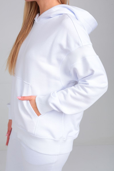 Демисезонный женский костюм из хлопкового футера HIT 3089 белый - фото 3