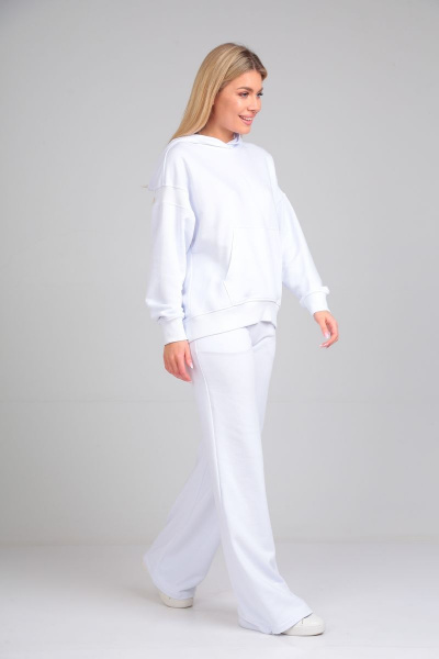 Демисезонный женский костюм из хлопкового футера HIT 3089 белый - фото 5