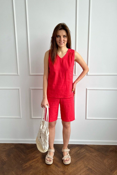 Блуза, шорты i3i Fashion 401/1 коралл - фото 3