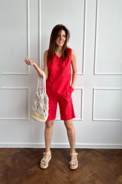 Блуза, шорты i3i Fashion 401/1 коралл - фото 1