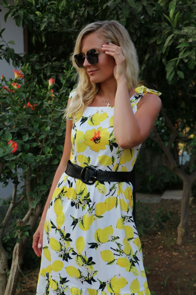 Сарафан летний из хлопка с воланом и бретелями на завязках Azzara 655 - фото 2