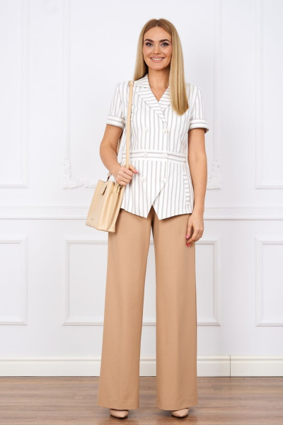 Костюм 2-ка из текстиля с зауженными брюками и приталенным жакетом Azzara 910/1 - фото 1