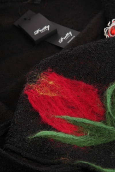 Кардиган Pretty 484 черный+тюльпан - фото 4