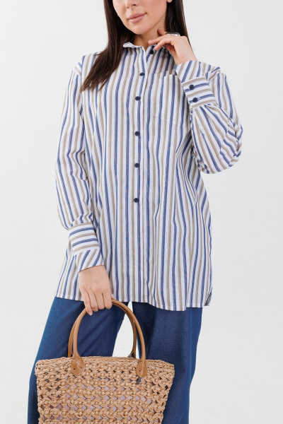 Рубашка Anelli 1254 полоска_беж - фото 4