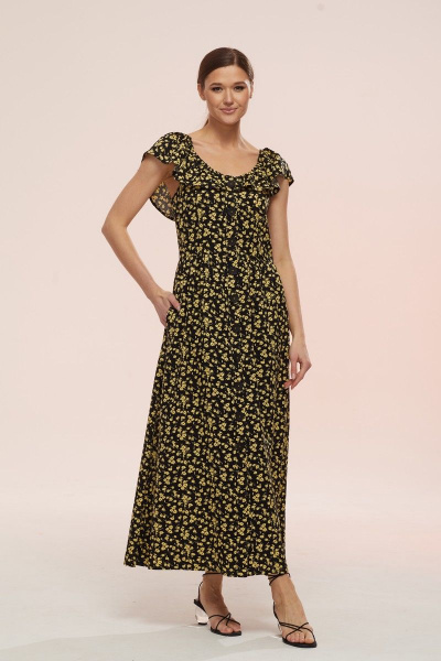 Летний сарафан из хлопка с воланом и карманами Ларс Стиль 759 - фото 1