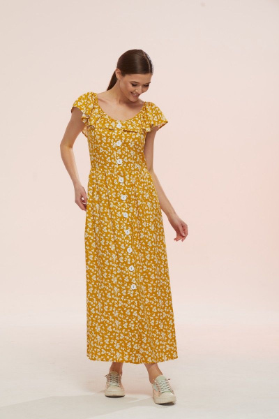 Летний сарафан из хлопка с воланом и карманами Ларс Стиль 759/1 - фото 1