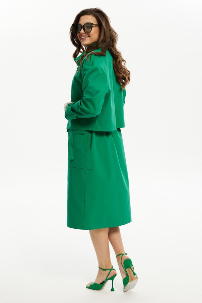 Зеленый джинсовый жакет в стиле casual Condra 15078 зеленый - фото 4