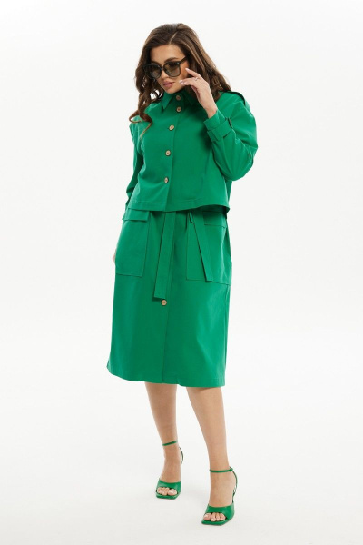 Зеленый джинсовый жакет в стиле casual Condra 15078 зеленый - фото 2