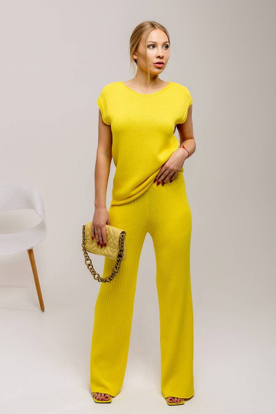 Летний желтый костюм из хлопка с жилетом и брюками Romgil 740ХТЗ желтый - фото 1