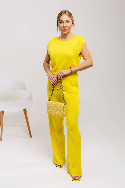 Летний желтый костюм из хлопка с жилетом и брюками Romgil 740ХТЗ желтый - фото 6
