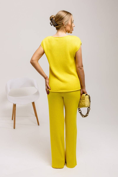 Летний желтый костюм из хлопка с жилетом и брюками Romgil 740ХТЗ желтый - фото 2