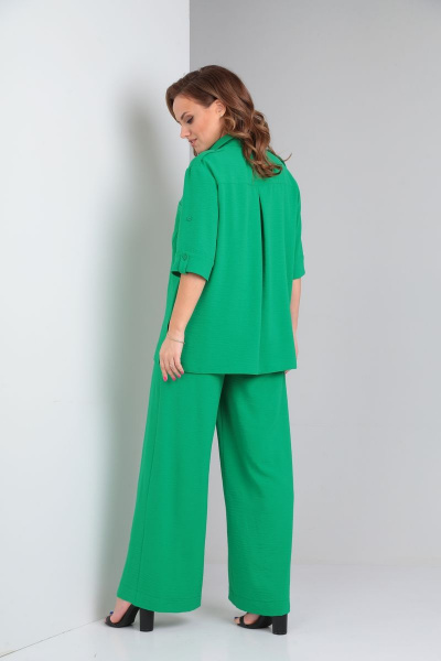 Летний комплект рубашка и широкие брюки на резинке Andrea Fashion 3 зелёный - фото 9