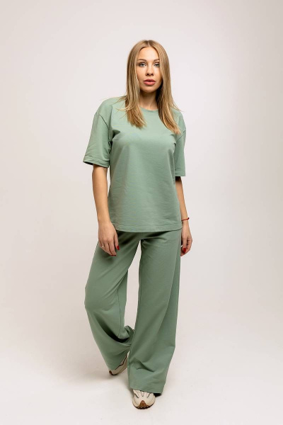 Летний костюм из хлопка: свободные брюки и майка Romgil 837ЛФТЗ светлый_хаки - фото 5