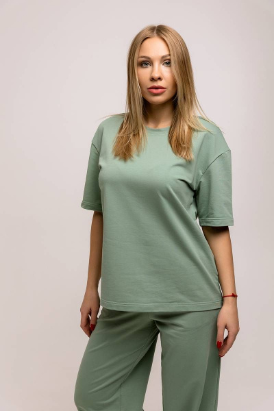 Летний костюм из хлопка: свободные брюки и майка Romgil 837ЛФТЗ светлый_хаки - фото 4