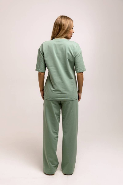 Летний костюм из хлопка: свободные брюки и майка Romgil 837ЛФТЗ светлый_хаки - фото 2
