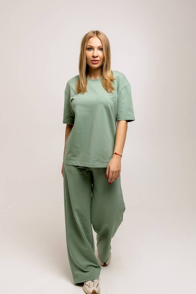 Летний костюм из хлопка: свободные брюки и майка Romgil 837ЛФТЗ светлый_хаки - фото 1