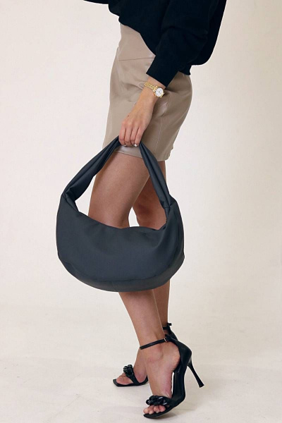 Круглогодичный шопер из премиальной экокожи, стильный и практичный MT.Style HOBO grafit2 - фото 7