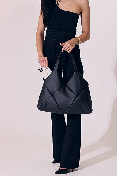 Черная сумка из экокожи с карманами на молнии MT.Style ROMB2 black - фото 6