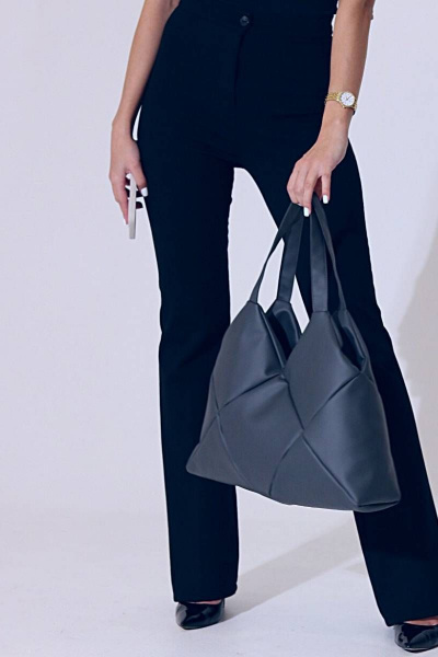 Серая сумка из экокожи на молнии для ежедневного стиля MT.Style ROMB2 grafit - фото 2