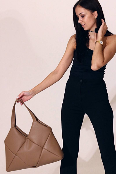 Маленькая сумка на молнии из экокожи для повседневных образов MT.Style ROMB2 iris - фото 5