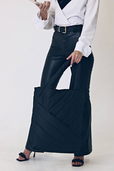 Круглогодичный шопер из водоотталкивающей ткани, вместительный MT.Style WWW black1 - фото 3